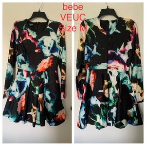 VEUC Vintage bebe Scuba Fit and Flare Dress Size M